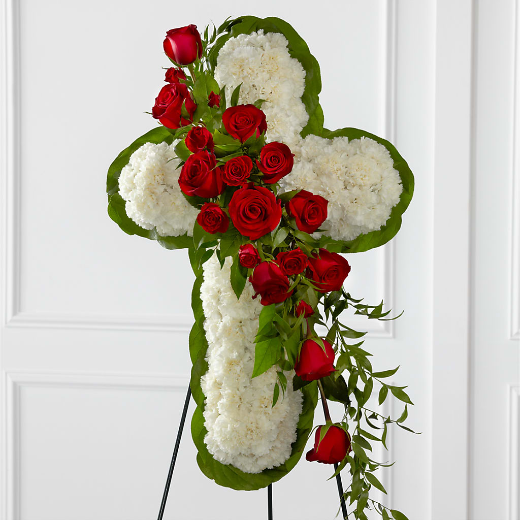 Floral Cross Easel – Friendly Flower Shop, San Angelo TX