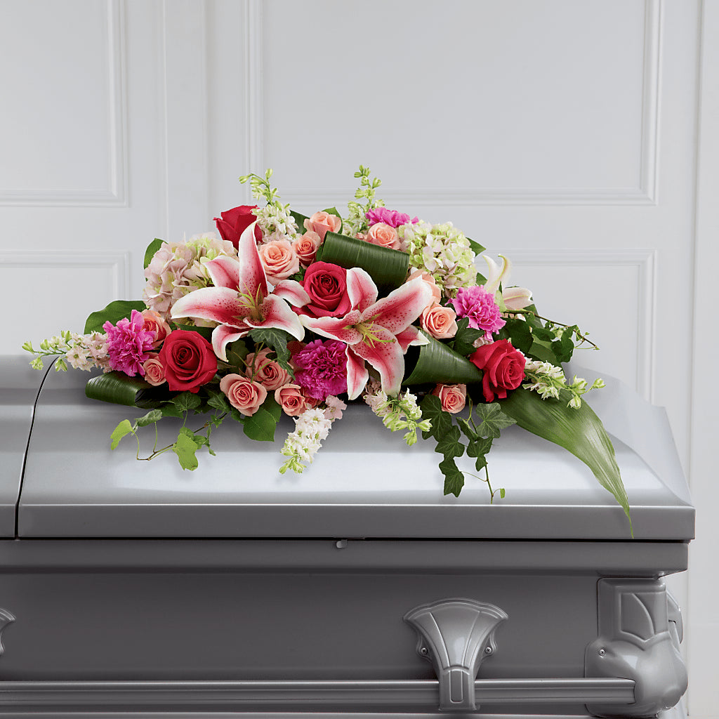 Splendid Grace Casket Spray – Friendly Flower Shop, San Angelo TX