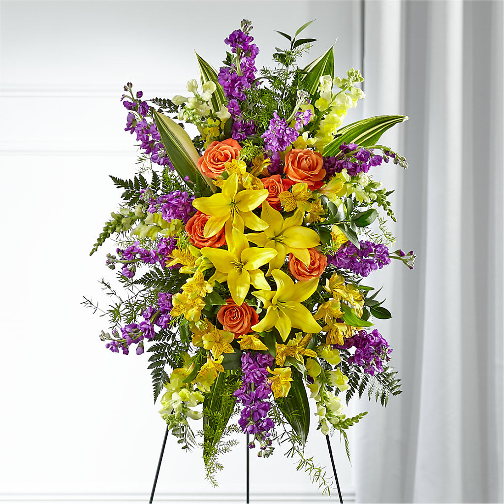 Thoughtful Prayers Standing Spray – Friendly Flower Shop, San Angelo TX