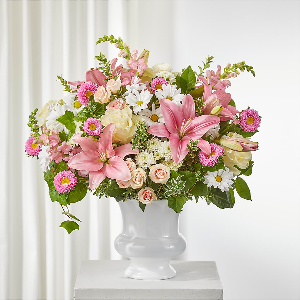 Empathetic Blooms Urn Arrangement – Friendly Flower Shop, San Angelo TX