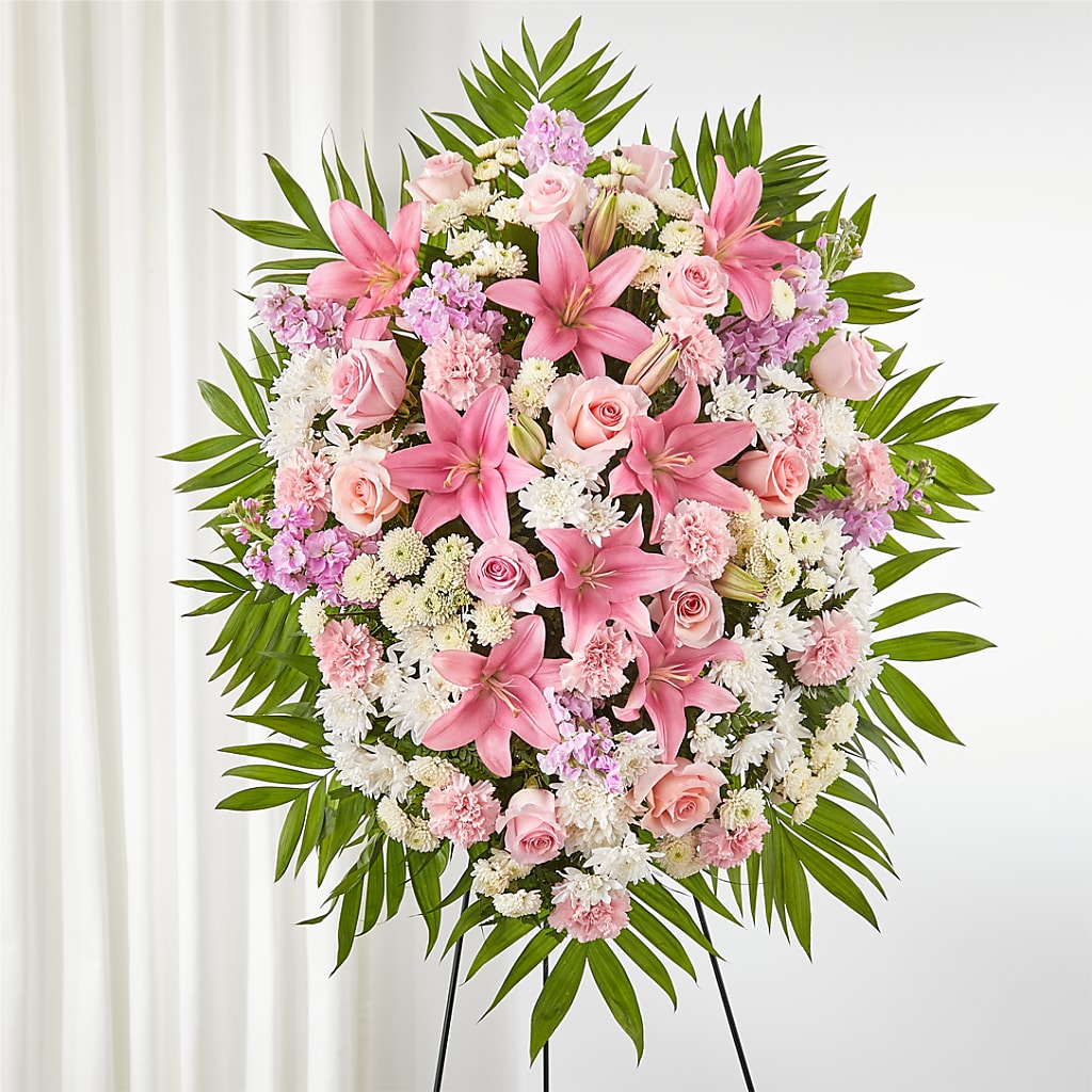 Offering Solace Standing Spray – Friendly Flower Shop, San Angelo TX
