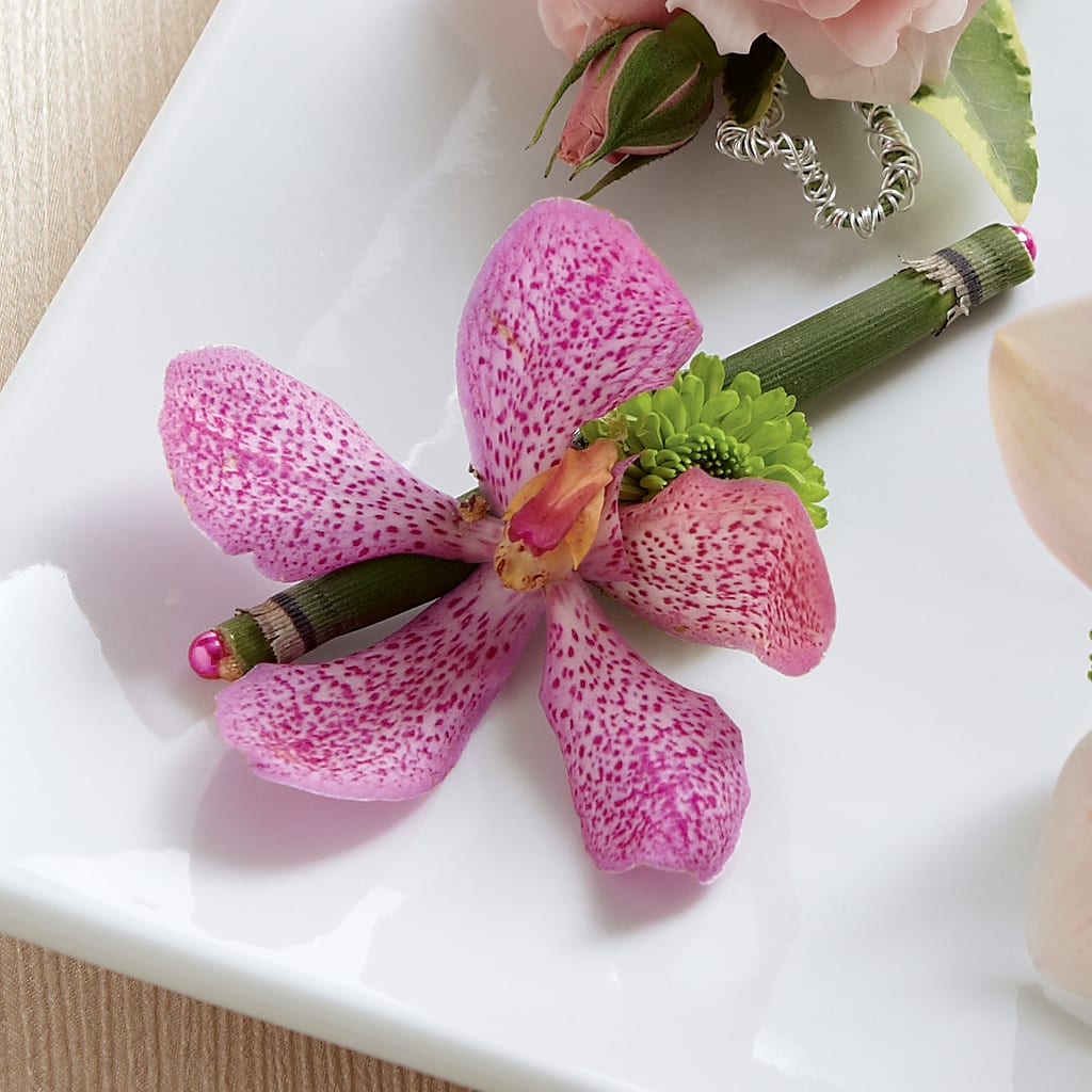 Pink Mokara Boutonniere – Friendly Flower Shop, San Angelo TX