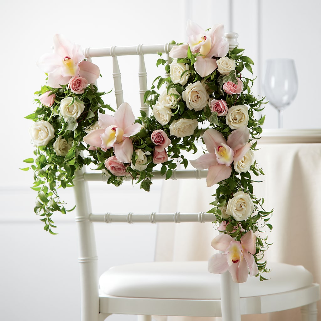 Orchid Rose Chair Décor – Friendly Flower Shop, San Angelo TX