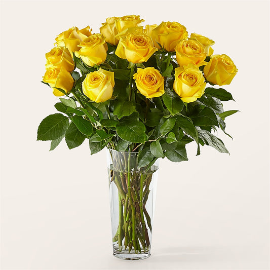Long Stem Yellow Rose Bouquet – FRIENDLY FLOWER SHOP, San Angelo TX