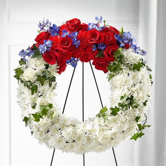 Patriotic Passion Wreath –  Friendly Flower Shop, San Angelo TX