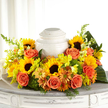 Faithful Sunflower Cremation Adornment –  Friendly Flower Shop, San Angelo TX