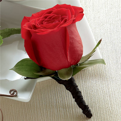 Red Rose Boutonniere –  Friendly Flower Shop, San Angelo TX