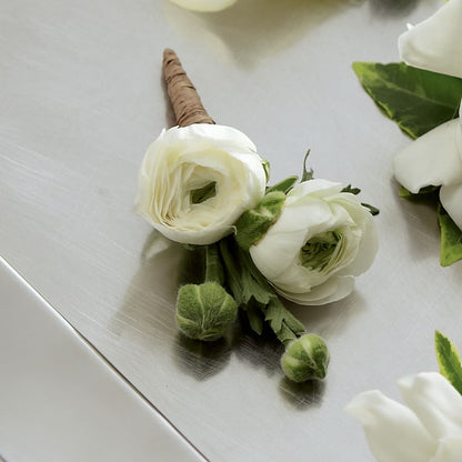 White Ranunculus Boutonniere –  Friendly Flower Shop, San Angelo TX